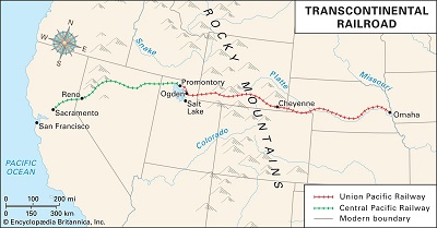 Aquí se desarrolla el film The Iron Horse, de J. Ford