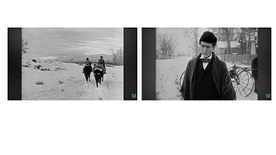 Hijo y padre, por un lado, y comerciante, por otro, en The Iron Horse